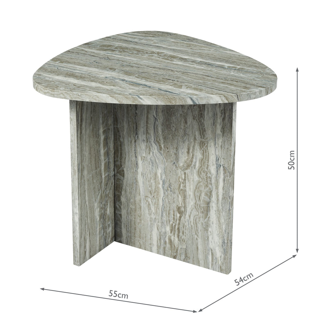 Dar 001ISI002 Isidro Side Table Brown Stone Effect