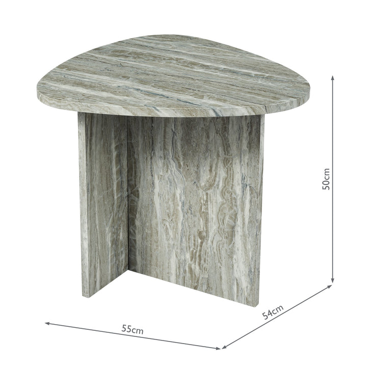 Dar 001ISI002 Isidro Side Table Brown Stone Effect