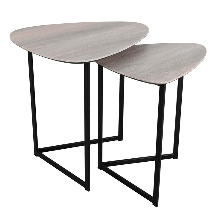 Dar 001MIB001 Mibello Nested Table Light Oak Effect and Matt Black