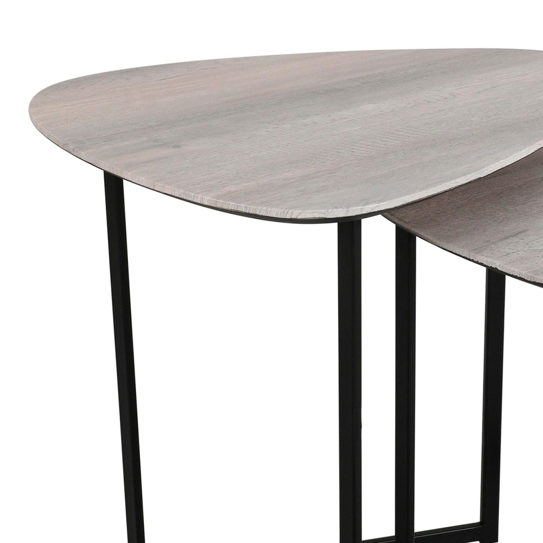 Dar 001MIB001 Mibello Nested Table Light Oak Effect and Matt Black