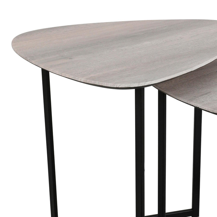 Dar 001MIB001 Mibello Nested Table Light Oak Effect and Matt Black