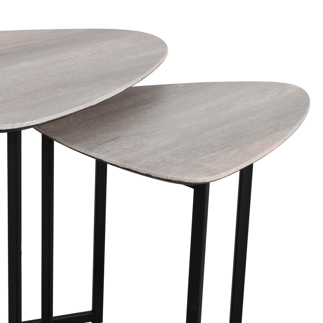 Dar 001MIB001 Mibello Nested Table Light Oak Effect and Matt Black