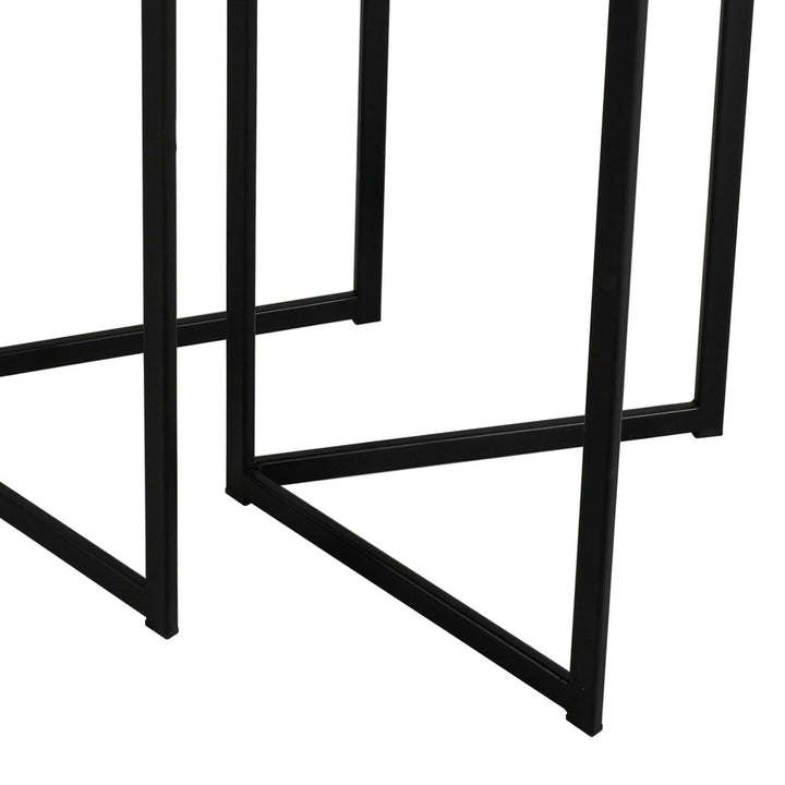 Dar 001MIB001 Mibello Nested Table Light Oak Effect and Matt Black