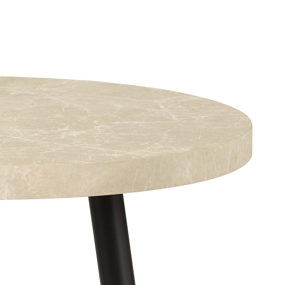 Dar 001NUS001 Nusa Side Table Grey Marble Effect and Matt Black