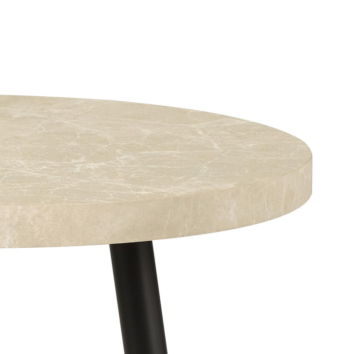 Dar 001NUS001 Nusa Side Table Grey Marble Effect and Matt Black