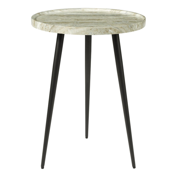 Dar 001NUS002 Nusa Side Table Brown Stone Effect and Matt Black