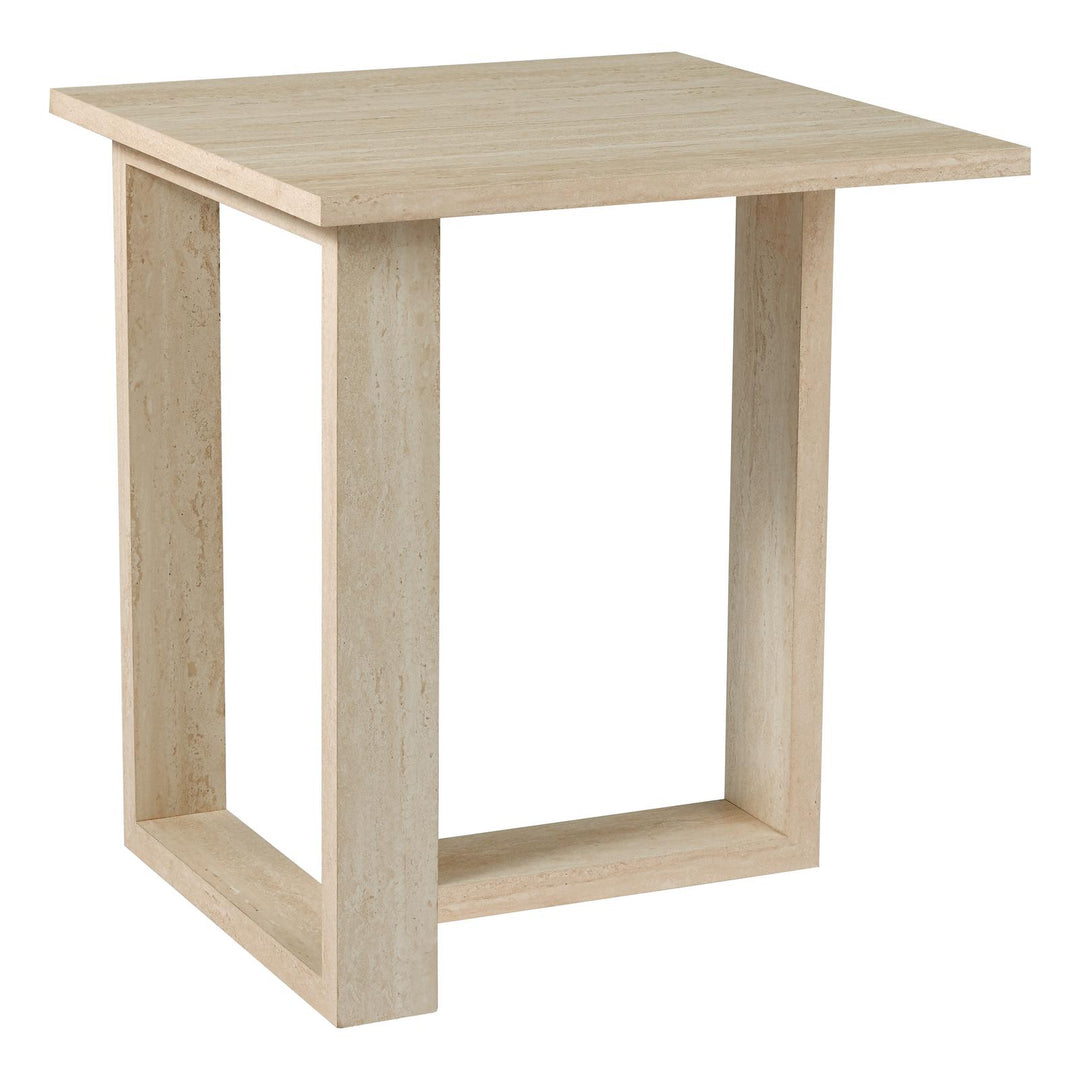 Dar 001PRU001 Prue Side Table Travertine Effect