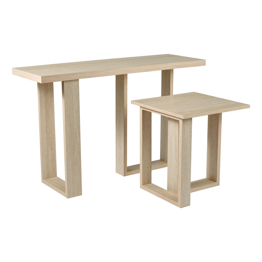 Dar 001PRU002 Prue Console Table Travertine Effect