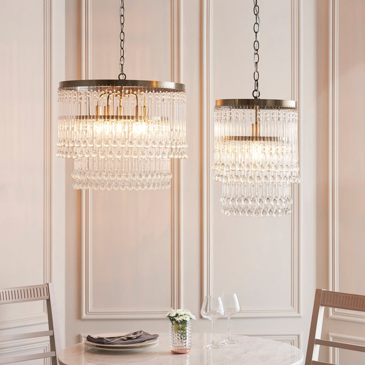 104504 Genevieve 5 Light Pendant Brass