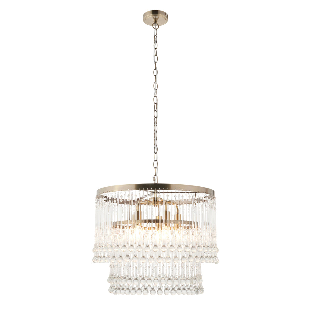 104504 Genevieve 5 Light Pendant Brass