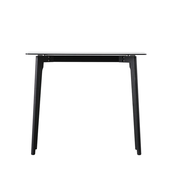 Nelson Lighting NL1409461 Black Stained Oak And Glass Top Console Table