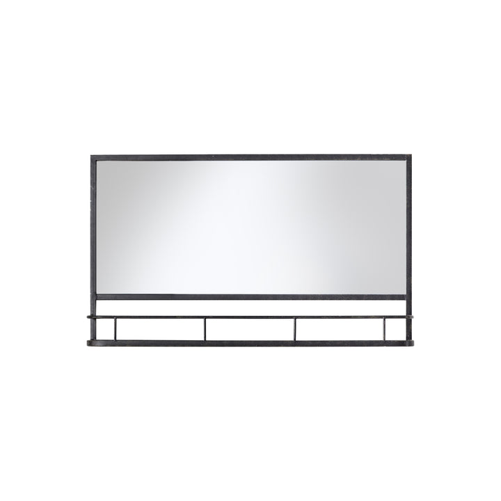 Nelson Lighting NL1409591 Charcoal Black Rectangular Mirror With Shelf