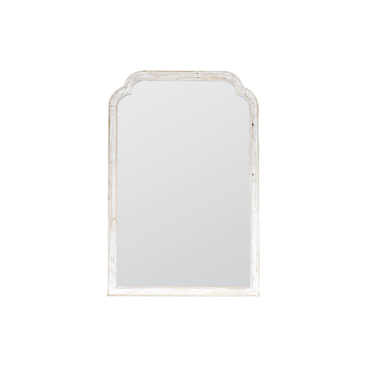 Nelson Lighting NL1409594 Distressed White Wood Arch Rectangle Mirror