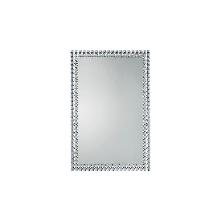 Nelson Lighting NL1409595 Clear Faceted Framed Rectangle Mirror