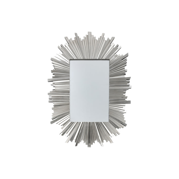 Nelson Lighting NL1409636 Antique Silver Star Burst Rectangle Mirror