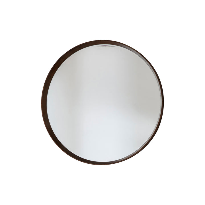 Nelson Lighting NL1409663 Walnut Stained Wood Large Round Mirror