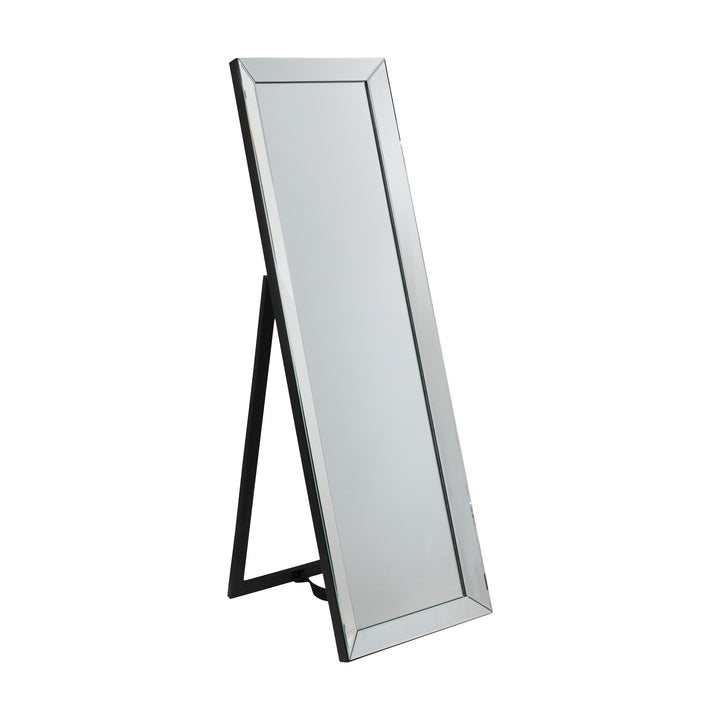 Nelson Lighting NL1409690 Silver And Matt Black Cheval Mirror