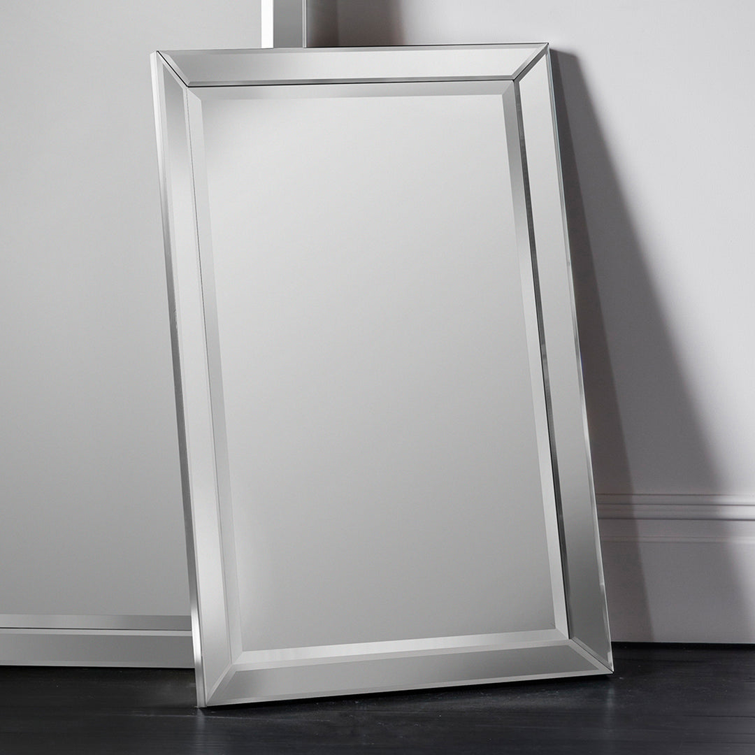 Nelson Lighting NL1409698 Brushed Silver Medium Rectangle Mirror