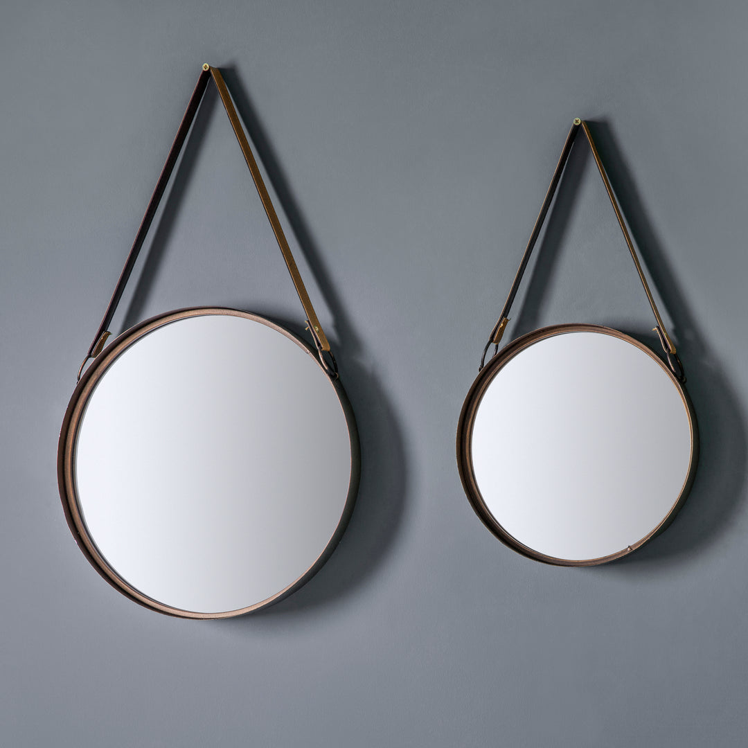 Nelson Lighting NL1409708 Aged Bronze Set Of 2 Round Mirrors