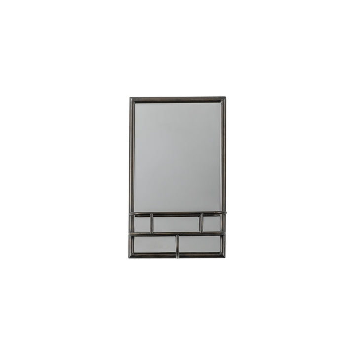 Nelson Lighting NL1409711 Rustic Bronze Rectangle Mirror With Shelf