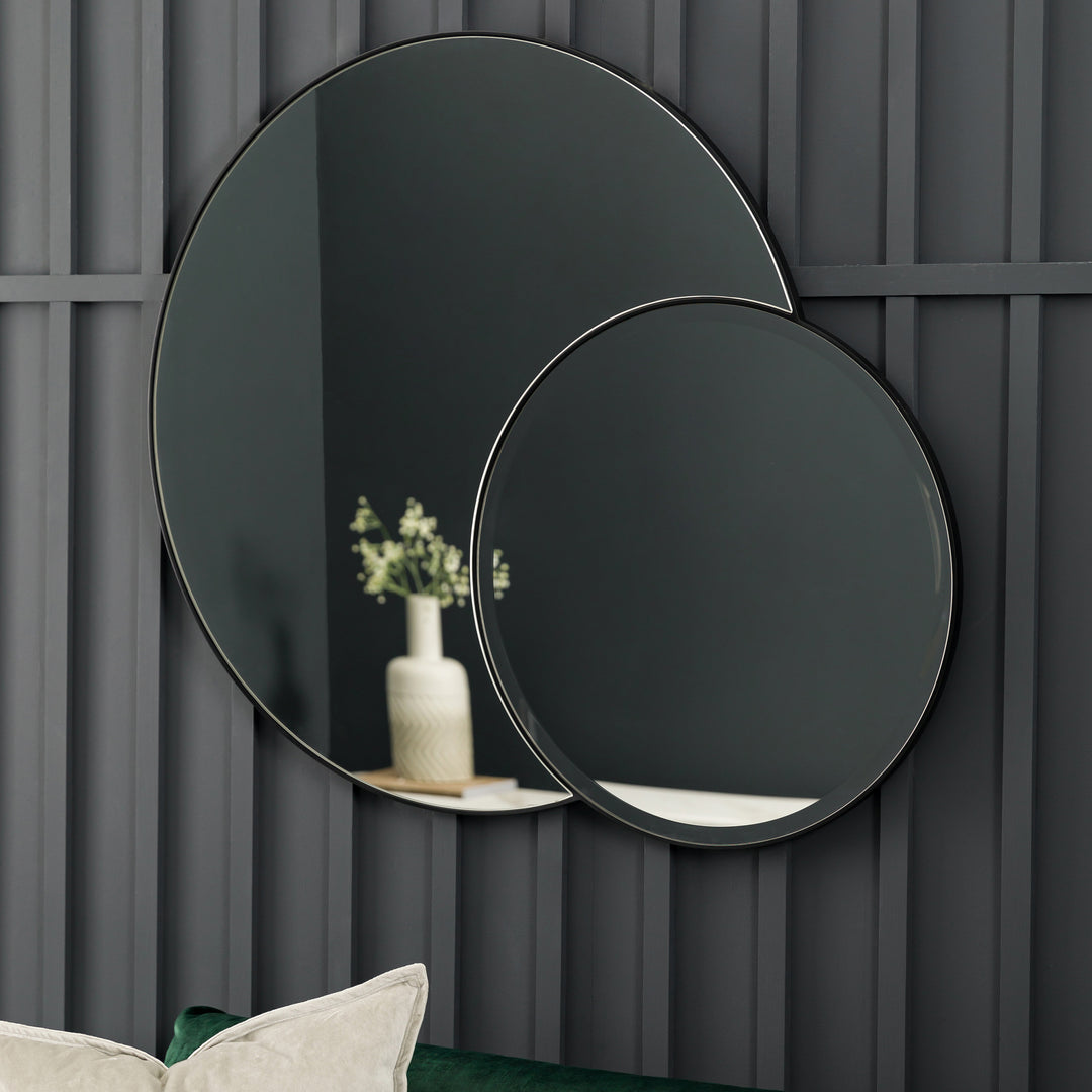 Nelson Lighting NL1409720 Matt Black Interlocking Round Mirrors