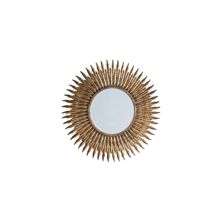 Nelson Lighting NL1409729 Aged Gold Feathered Frame Round Mirror