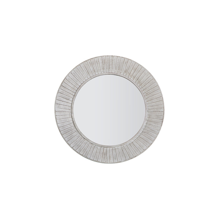 Nelson Lighting NL1409731 Distressed Cream Wooden Round Mirror