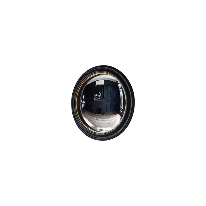 Nelson Lighting NL1409737 Matt Black Medium Round Convex Mirror