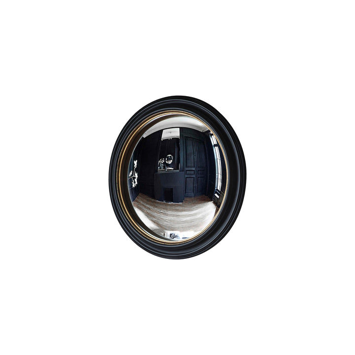 Nelson Lighting NL1409738 Matt Black Large Round Convex Mirror