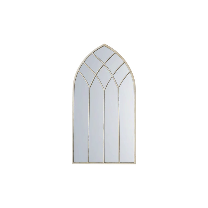 Nelson Lighting NL1409740 French White Arch Window Mirror