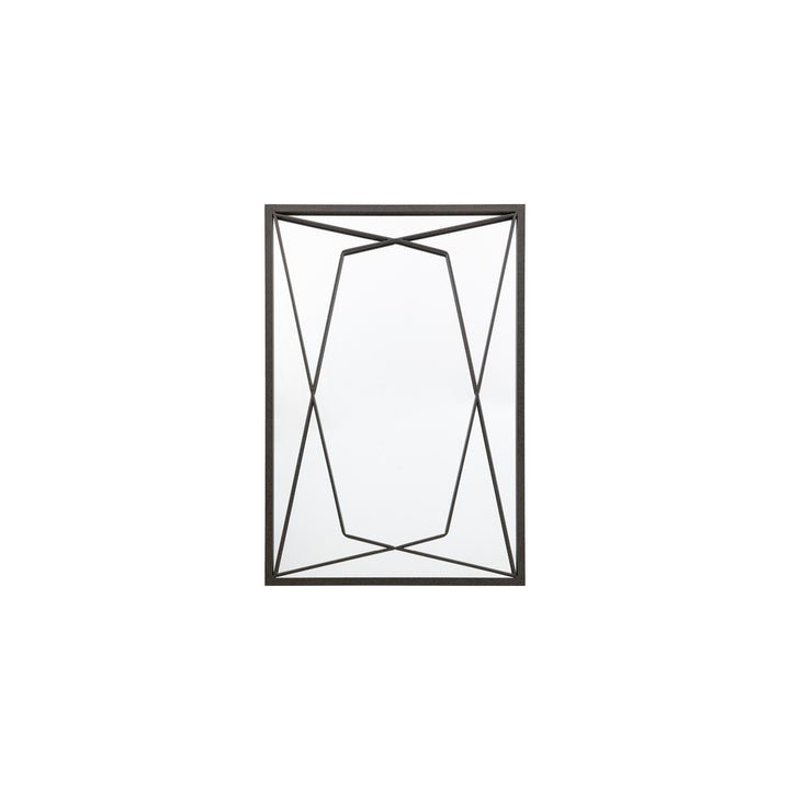 Nelson Lighting NL1409773 Matt Black Geometric Rectangle Mirror