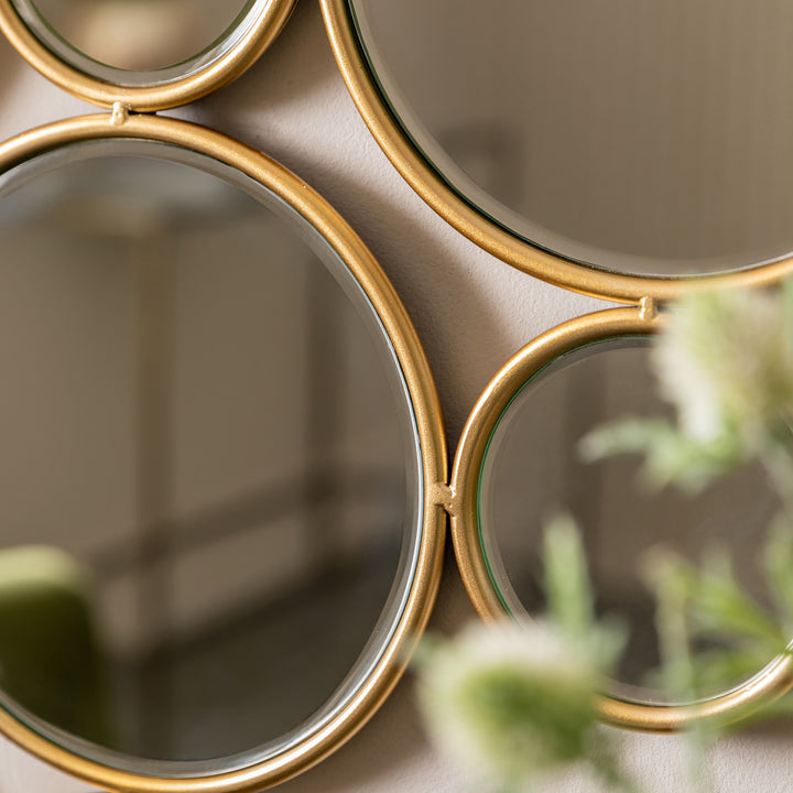 Nelson Lighting NL1409774 Satin Gold Interlinking Decorative Mirror