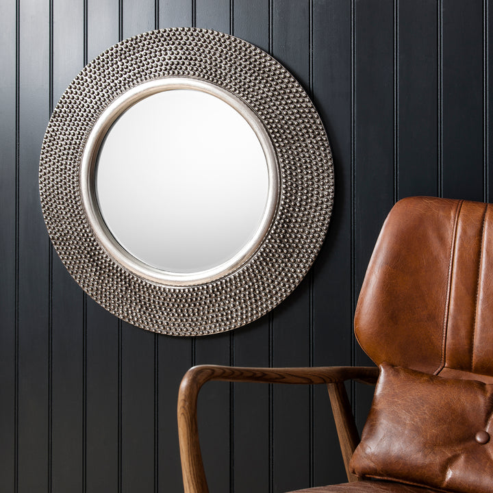 Nelson Lighting NL1409778 Aged Pewter Round Mirror