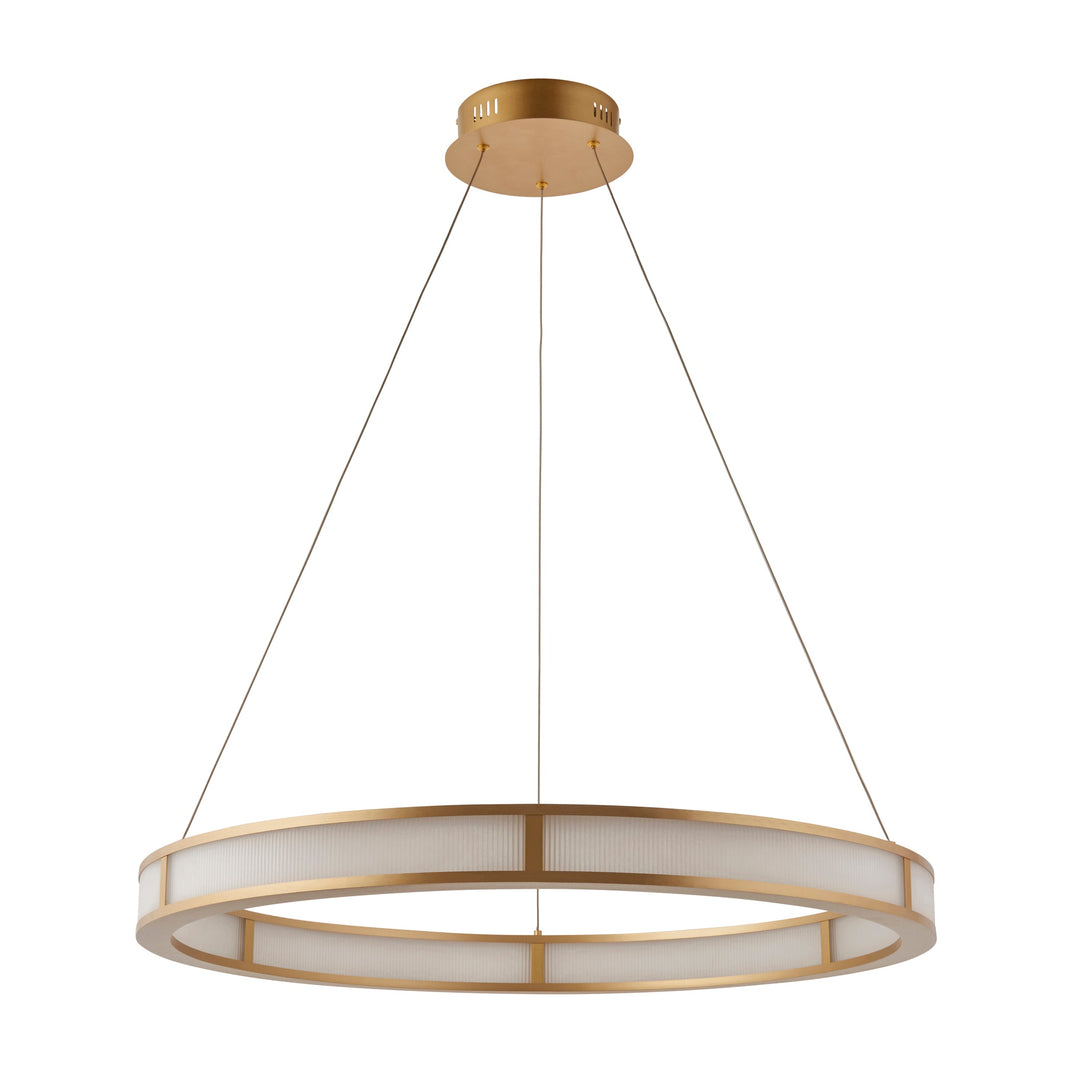 111334 Classic Ribbed Hoop LED Pendant Gold