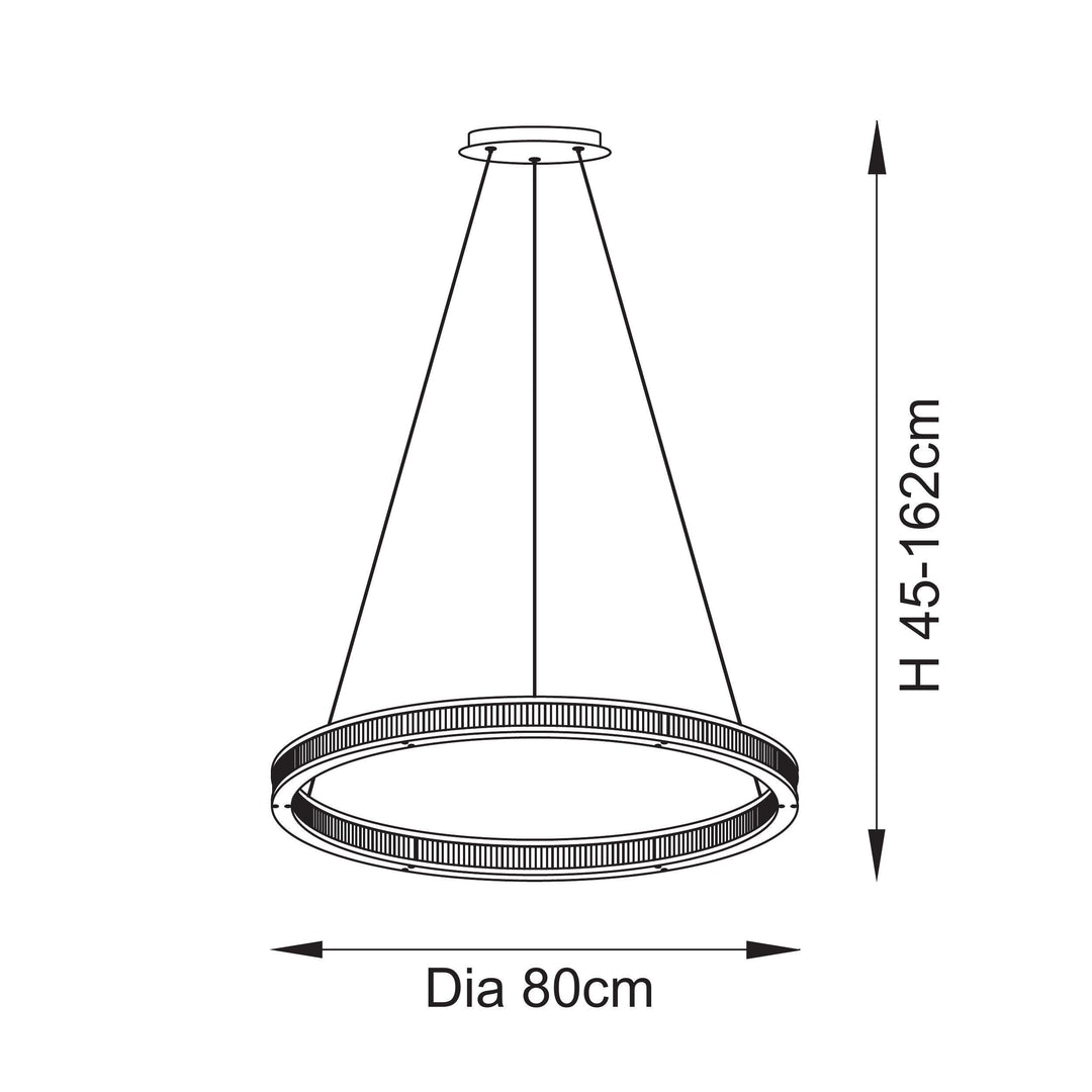 111334 Classic Ribbed Hoop LED Pendant Gold