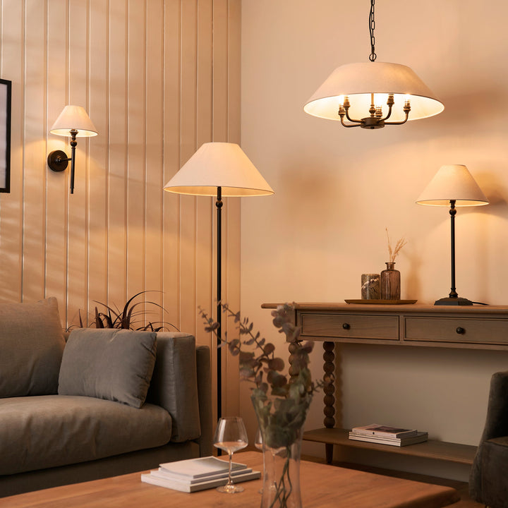112955 Lille 5 Light Pendant Black