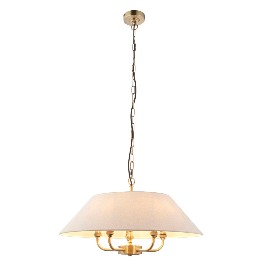 112956 Lille 5 Light Pendant Brass