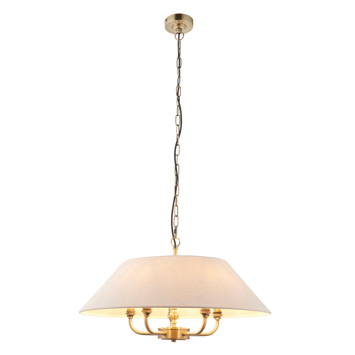 112956 Lille 5 Light Pendant Brass