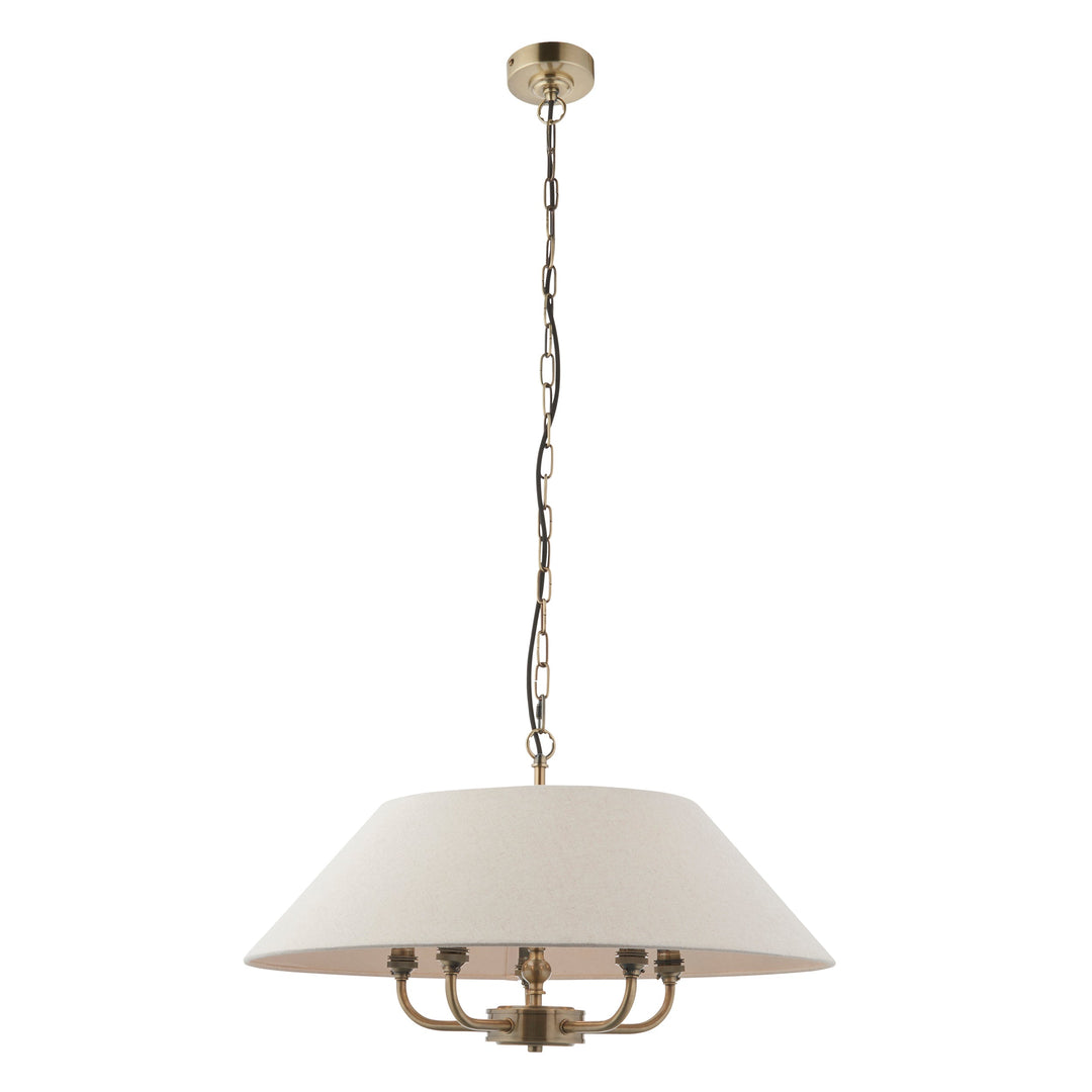 112956 Lille 5 Light Pendant Brass