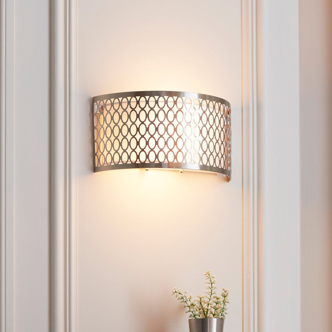 113263 Cordero 2 Light Wall Light Nickel White
