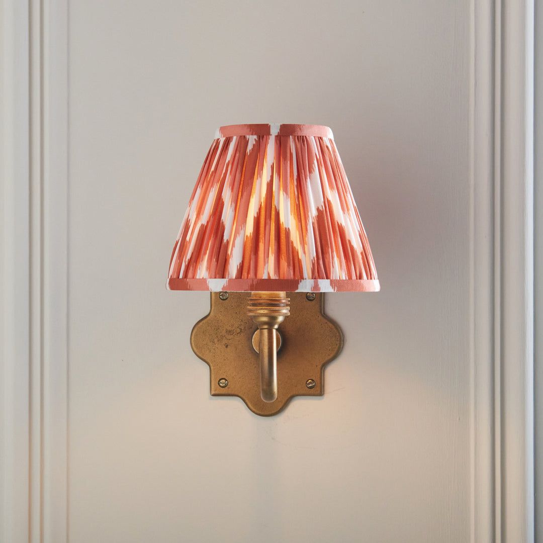 113772 Anvil Curve &amp; Zigzag 16cm Wall Light Brass Orange