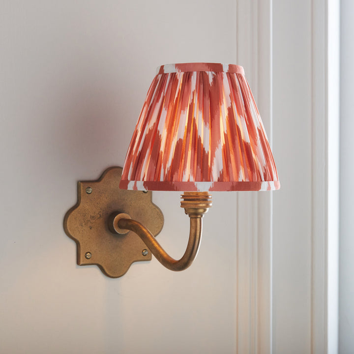 113772 Anvil Curve &amp; Zigzag 16cm Wall Light Brass Orange