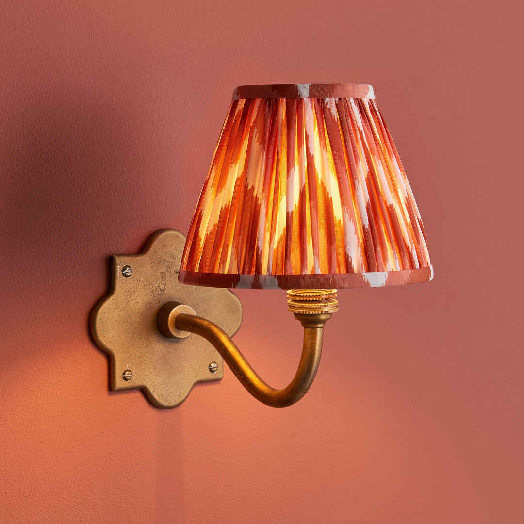 113772 Anvil Curve &amp; Zigzag 16cm Wall Light Brass Orange