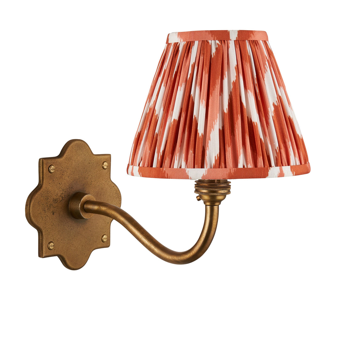 113772 Anvil Curve &amp; Zigzag 16cm Wall Light Brass Orange