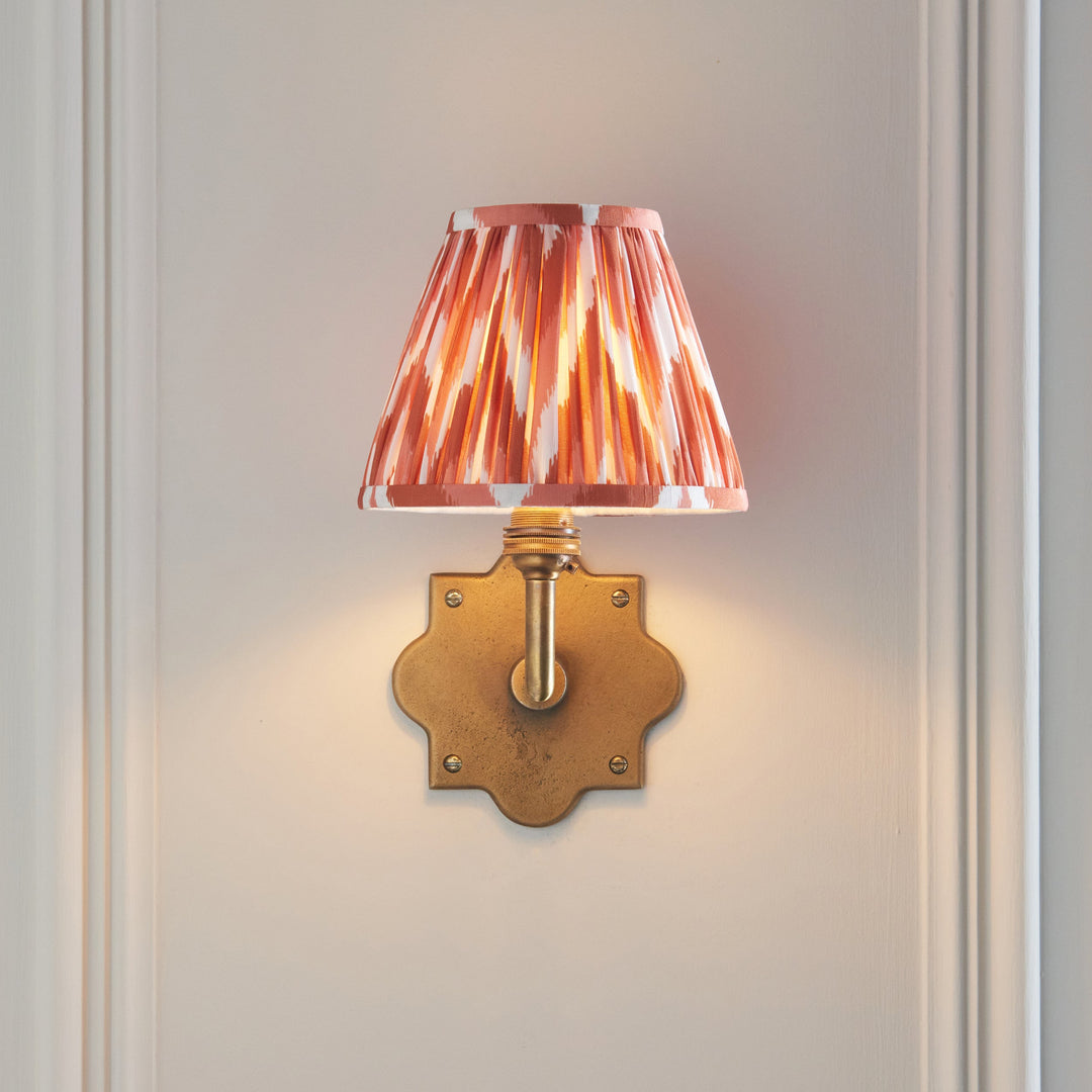 113795 Anvil Angle &amp; Zigzag 16cm Wall Light Brass Orange