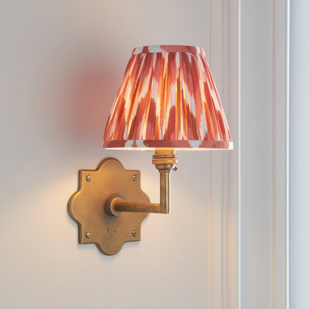 113795 Anvil Angle &amp; Zigzag 16cm Wall Light Brass Orange