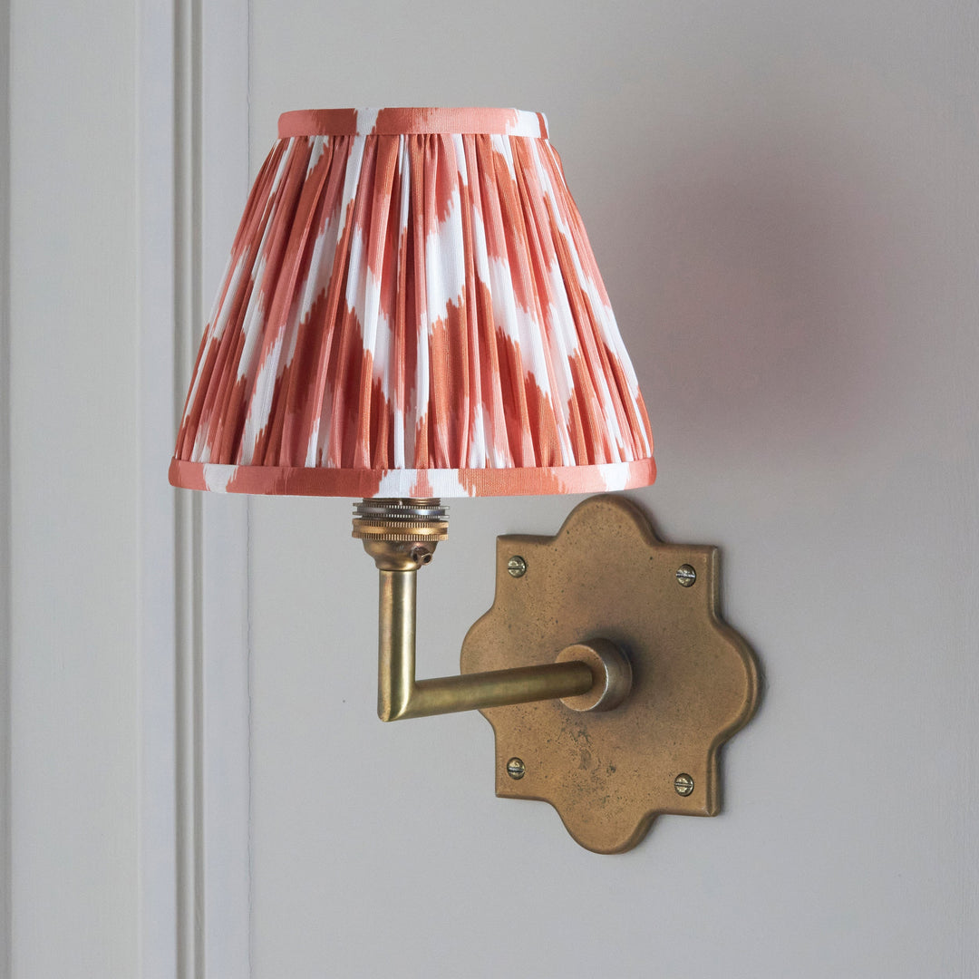 113795 Anvil Angle &amp; Zigzag 16cm Wall Light Brass Orange
