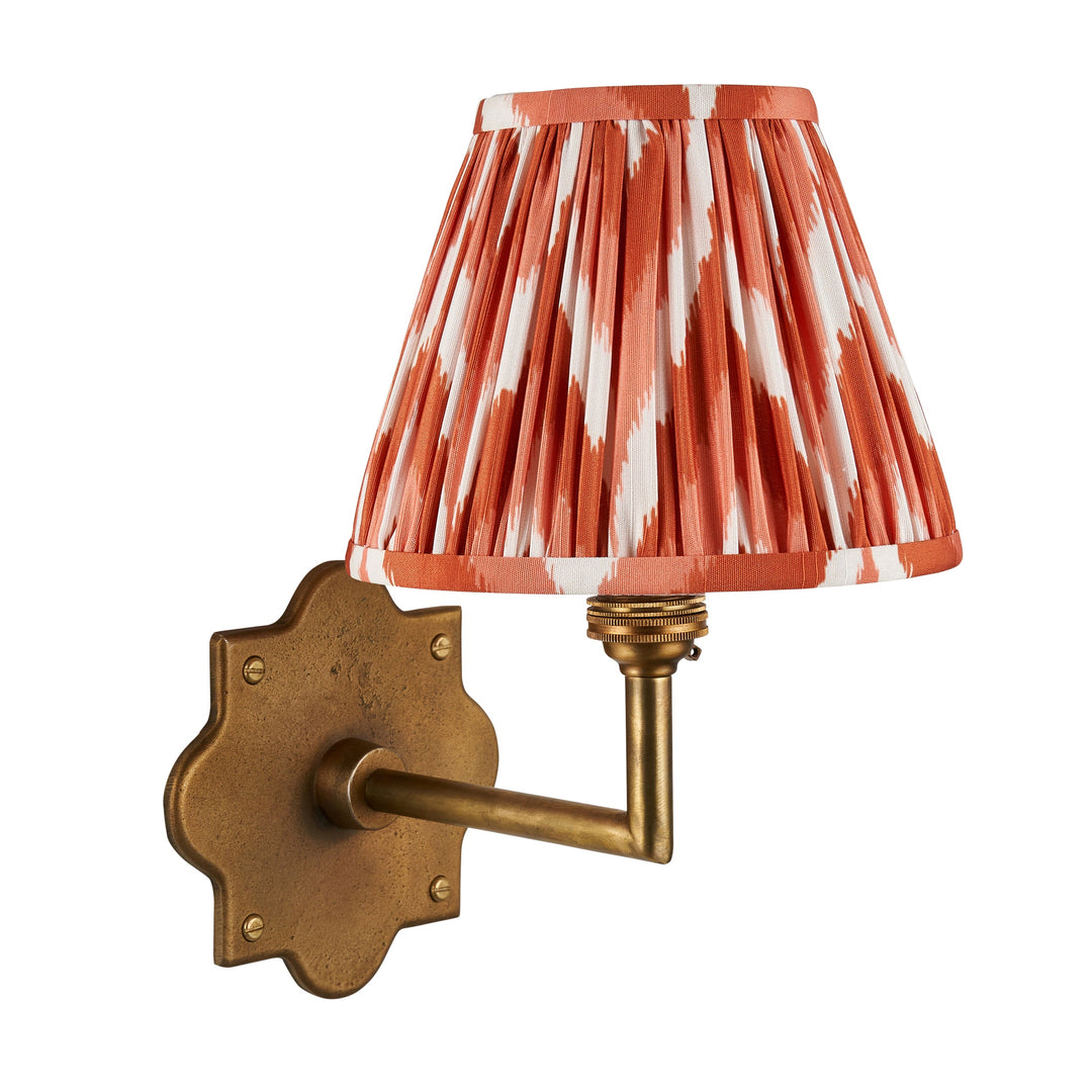 113795 Anvil Angle &amp; Zigzag 16cm Wall Light Brass Orange