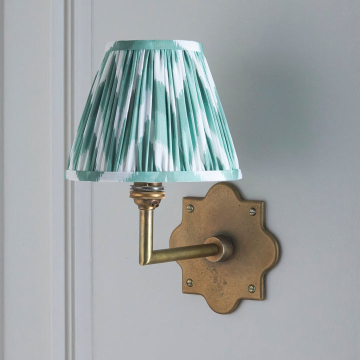 113796 Anvil Angle &amp; Zigzag 16cm Wall Light Brass Green