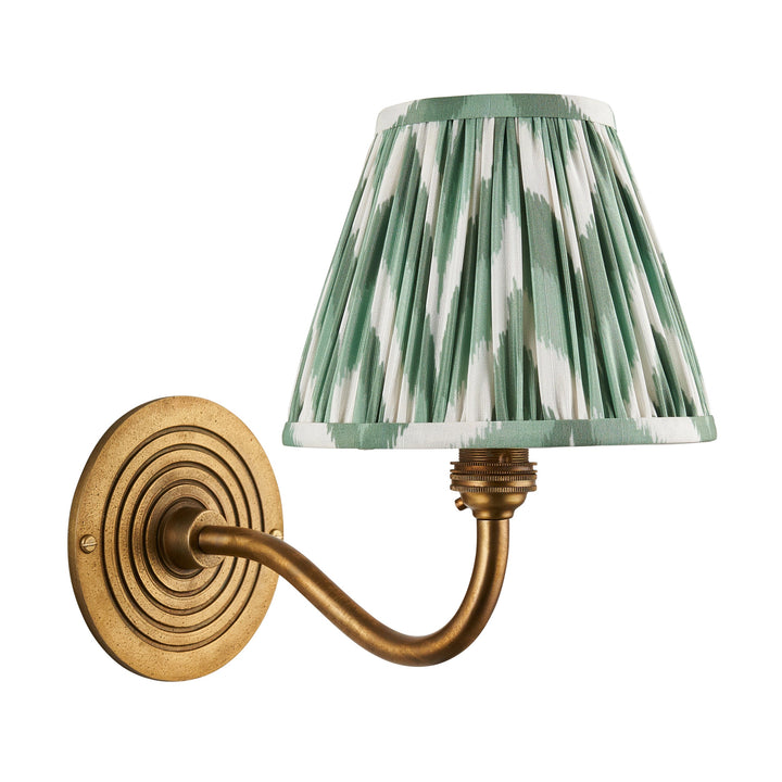 114095 Ripple Curve &amp; Zigzag 16cm Wall Light Brass Green